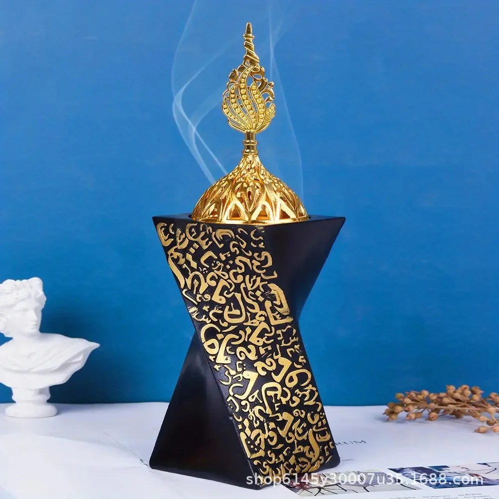 مبخرة فحم من الريزن بتصميم أنيق للمجلس – أسود