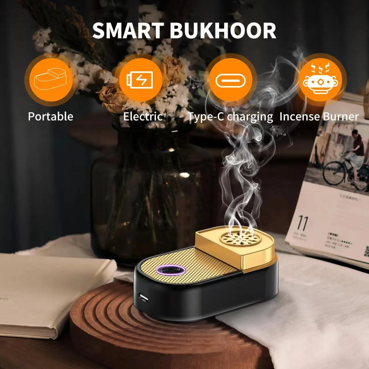 مبخرة كهربائية سيراميك بمنفذ USB للعود – صورة 3