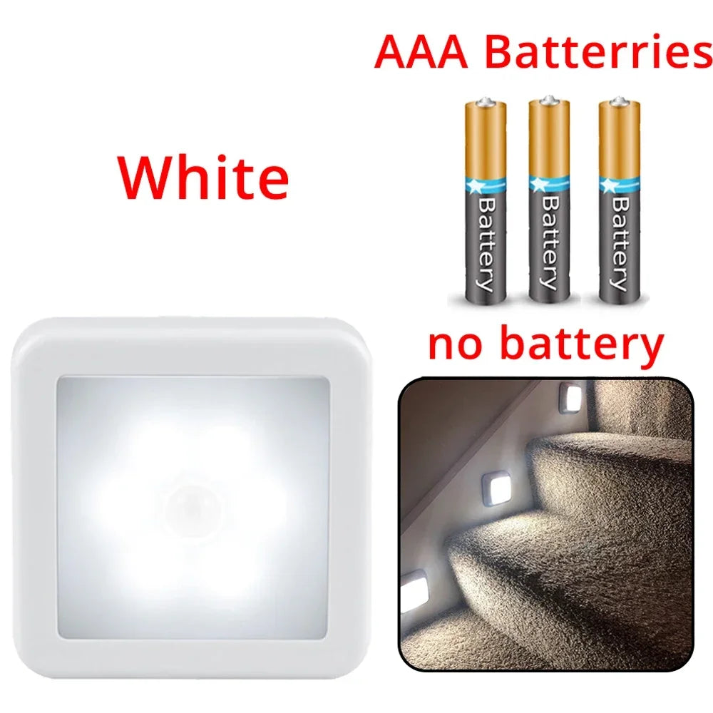 إضاءة ليلية LED بحساس حركة لاسلكية – بطاريات - أبيض