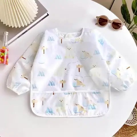 مريلة أطفال بأكمام طويلة للأكل والرسم – صورة 1